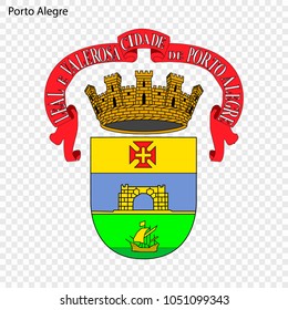 Emblem of Porto Alegre. City of Brazil. Vector illustration