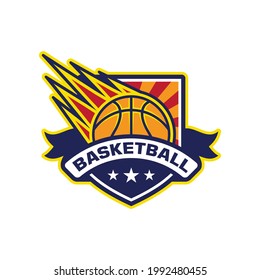 Emblem Power Basketball Vector Logo Design Stock Vector (Royalty Free ...