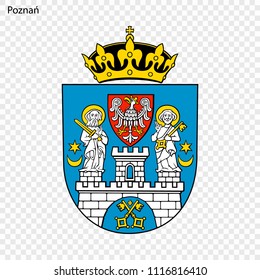 Emblem of Poznan. City of Poland. Vector illustration