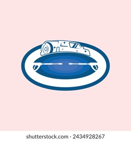 Emblem Pressure Washing Logo with Simple Template Design