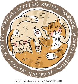 Emblem, imprimir para textiles, etiqueta con la imagen de dos gatos, personajes de Yin Yang
