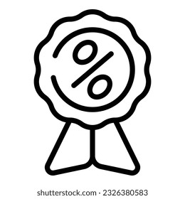 Emblem promotion icon outline vector. Price tag. Sale discount