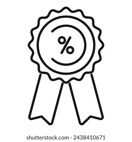 Emblem promotional code icon outline vector. Reduction code. Store buy shop