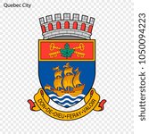 Emblem of Quebec City. City of Canada. Vector illustration