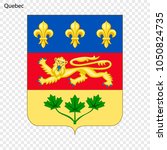 Emblem of Quebec, province of Canada. Vector illustration