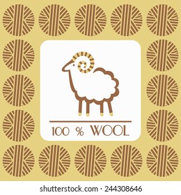 emblem ram silhouette for label design wool