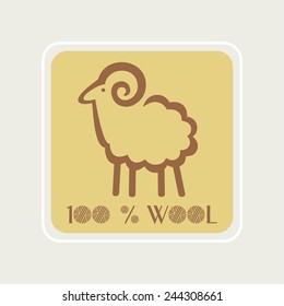 emblem ram silhouette for label design wool