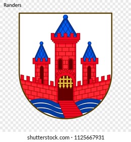Emblem of Randers. City of Denmark. Vector illustration