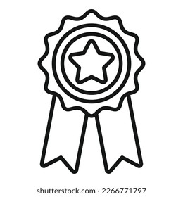 vector de contorno de icono de tasa de emblema. Comentarios de los clientes. Servicio de cliente