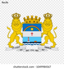 Emblem of Recife. City of Brazil. Vector illustration