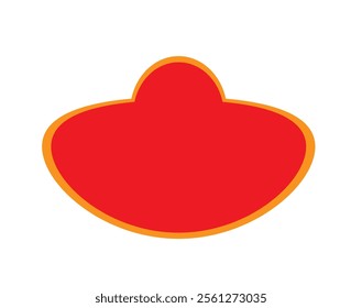 the emblem is red with an orange border on a white background