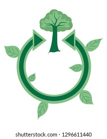 The emblem for renewable resources or green energy. Vector illustration