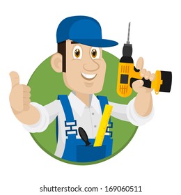 Emblem repairman in circle
