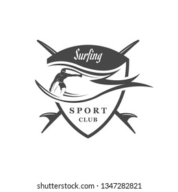 Emblem in retro style. Illustration for cards, badge and sport wear.