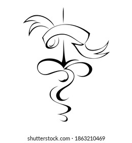 emblem with ribbon for text placement and with ornament