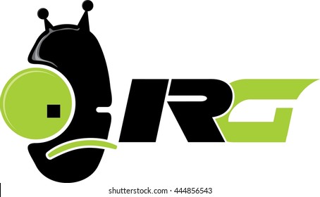 emblem of the robot head monogram rg