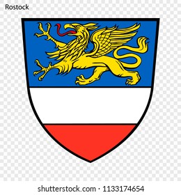 Emblem of Rostock. City of Germany. Vector illustration