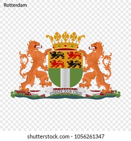 Emblem of Rotterdam. City of Netherlands. Vector illustration