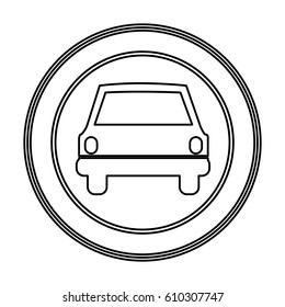 emblem round front car icon, vector illustration design