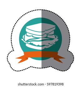 emblem sandwich fast food icon, vector illustraction design