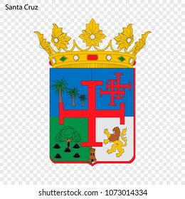 Emblem of Santa Cruz. City of Bolivia. Vector illustration