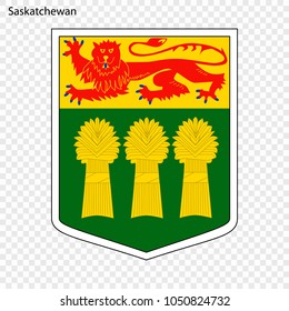 Emblem of Saskatchewan, province of Canada. Vector illustration