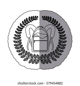 emblem school bag icon design, vector illustration image