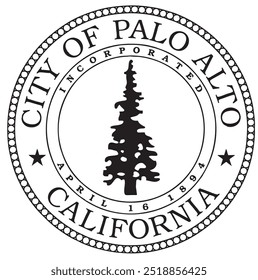 O emblema é o selo da cidade dos EUA - Palo Alto