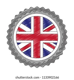 emblem seal of flag great britain isolated icon