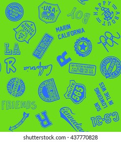 Emblem seamless pattern