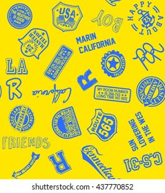 Emblem seamless pattern