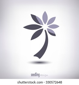 emblem seedling with shadow on a gray background