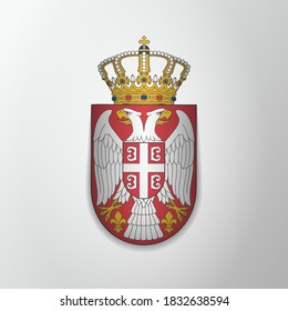 Emblem of Serbia. 15th of February. Serbian double eagle.Vector illustration. Blazon, coat of arms. National symbol. Graphic design template