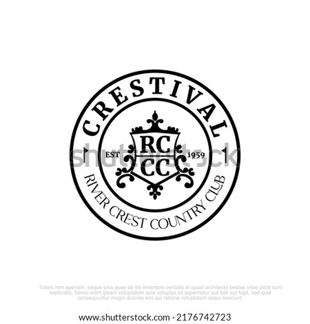 emblem in the shape of a circle with a classic and elegant style. for agency, club, lawyer emblems, with vintage style