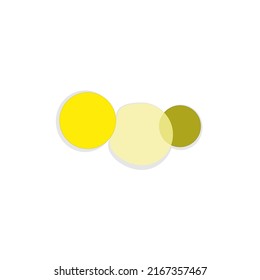 The emblem is the shape of a circle, an ellipse of yellow and light green shades with a shadow, for icons, wallpaper, background
vector