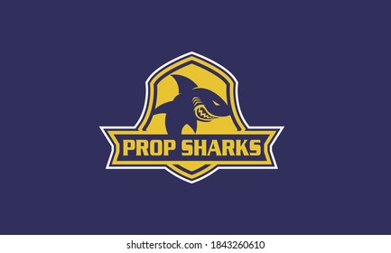 Emblem Shark Vector Logo Design Template