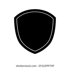 emblem Shield logo template flat illustration, shielding icon in black and white color, security and protector symbol isolated on white background