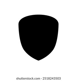 emblema Escudo modelo de logotipo ilustração plana, ícone de blindagem em preto e branco cor, segurança e símbolo de protetor isolado no fundo branco