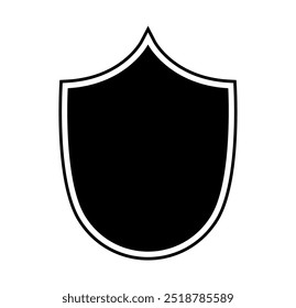emblem Shield logo template flat illustration, shielding icon in black and white color, security and protector symbol isolated on white background