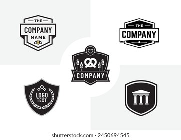 Emblem and Shield logo vector design set