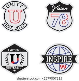 EMBLEM SHIELD UNIVERSITY 78 99 INSPIRE VISION AWESOME