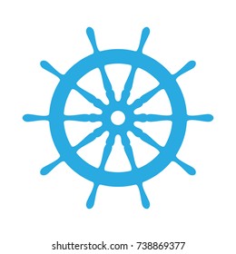 emblem of ship wheel on a white background