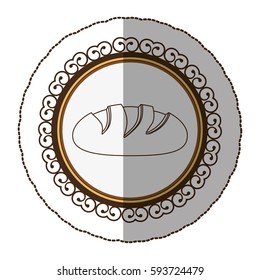 emblem silhouette color nomal bread icon, vector illustraction design image