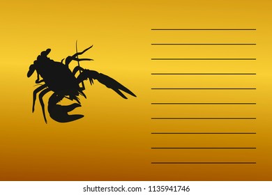 emblem, silhouette of a river sea cancer. With space for text.