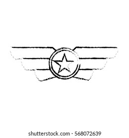 Emblem silhouette showing military rank, image vector illustration