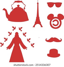 Ilustração do vetor da coleção de silhuetas do emblema