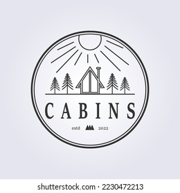 emblema diseño de imagen vectorial de la cabina de línea simple