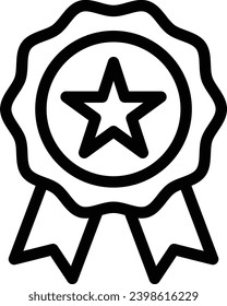 Icono de línea de vector único de emblema