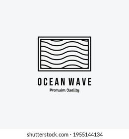 Emblem of Smooth Wave Icon Logo Line Art Illustration Vector Design