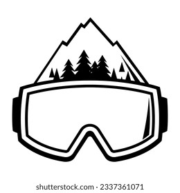 Emblem with snowboarding symbols. Winter sport label or emblem.